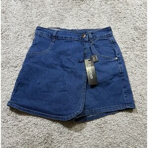Bebe Women's Curve Short Denim Blue NWT Western Party Picnic Casual Jeans 4 27